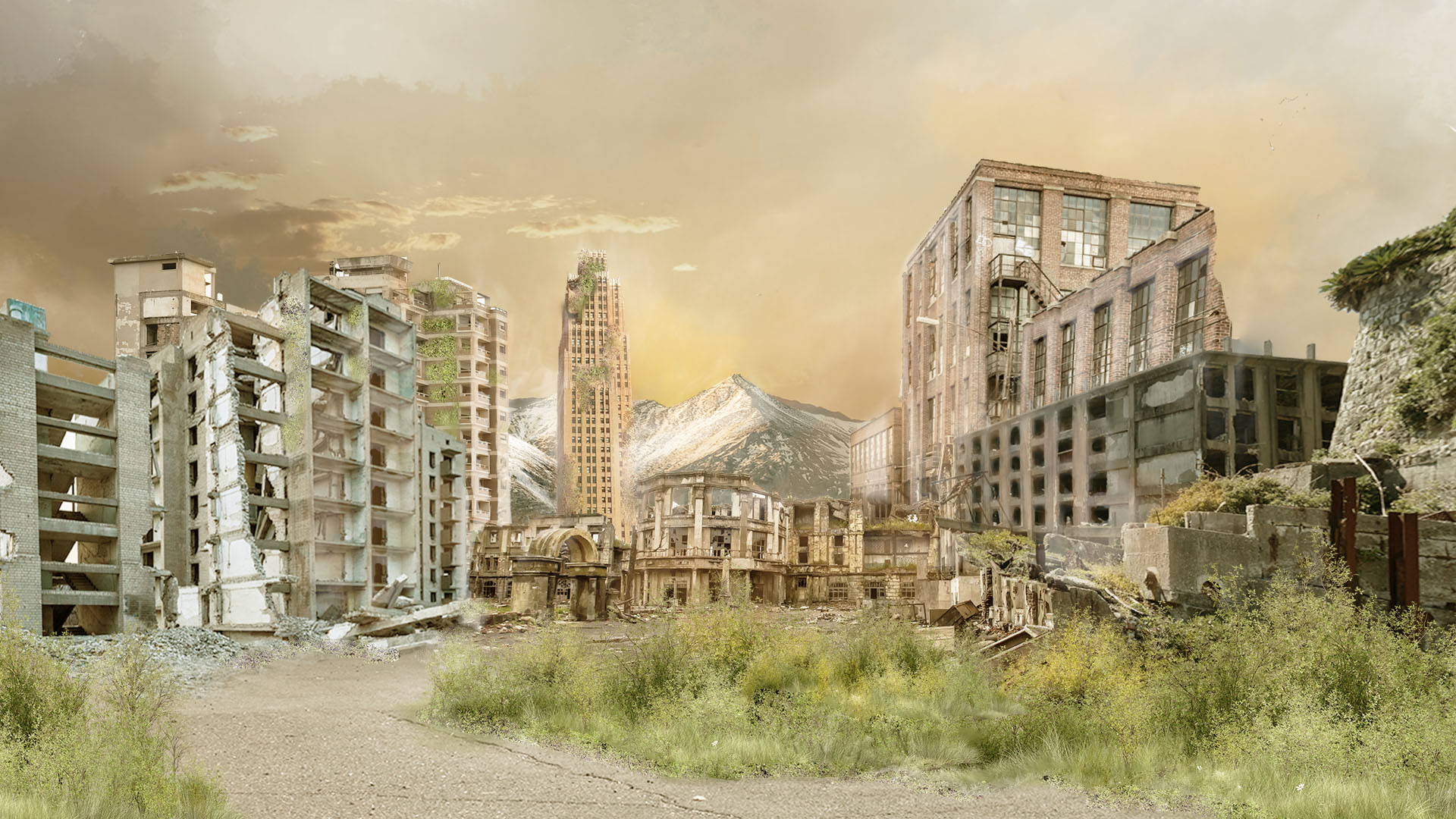 Early matte painting composite
